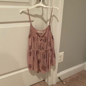 Pacsun pink flowy tank top